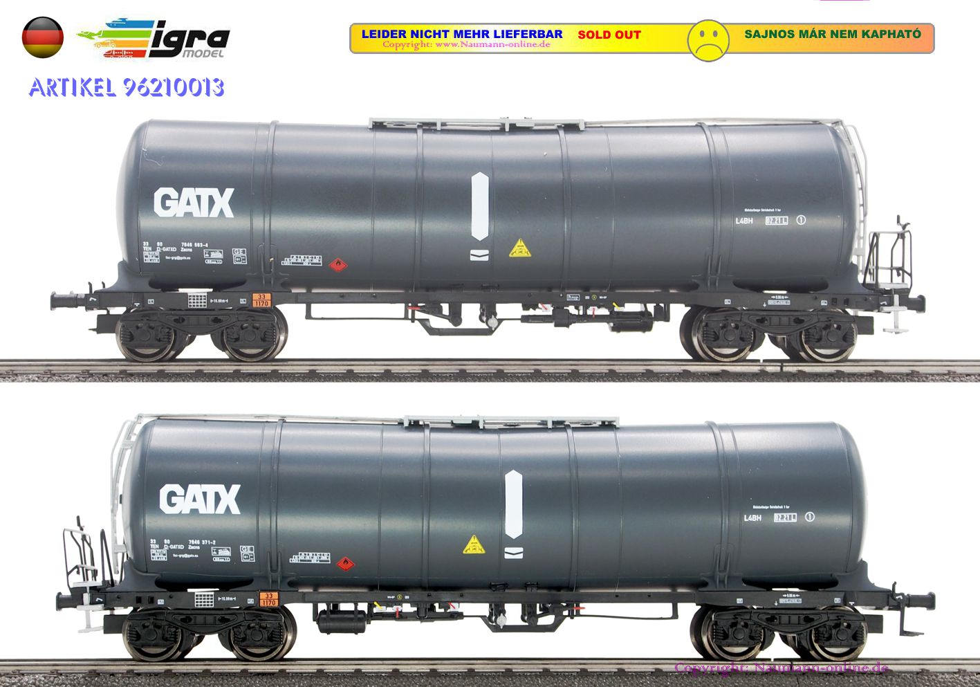 直販半額IGRA 96210013 GATX articulated tank car set 2 pcs Ep.Ⅵ 欧州型 石油類タンク ２両セット 外国車輌
